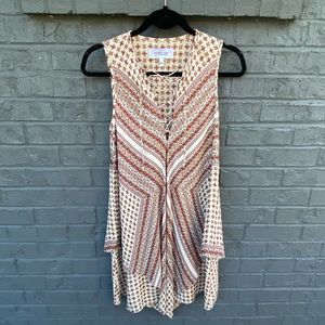 Derek Lam 10 Crosby Lace Up Handkerchief Boho 100% Silk Dress Size 2